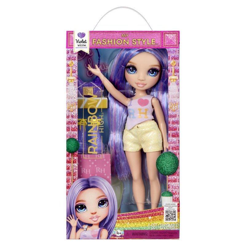 Detalle de Muñeca Violet Rainbow High My Fashion Style 27 cm articulada