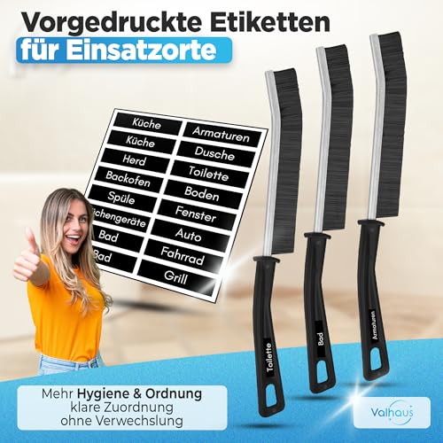Detalle de Valhaus Fugenbürste 6er Set – antibakterielle Reinigungsbürste mit Silberionen