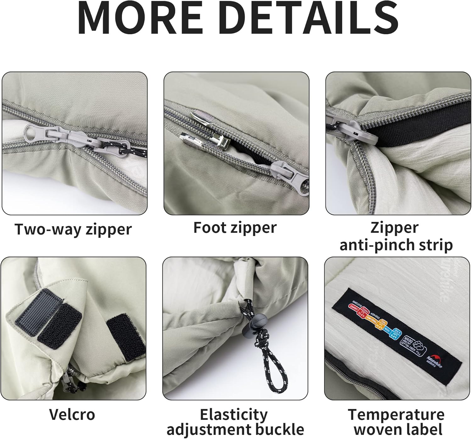 Thumbnail 5 de Naturehike Schlafsack mit Kapuze – 3-Jahreszeiten, leicht & tragbar, flexibel verstellbar