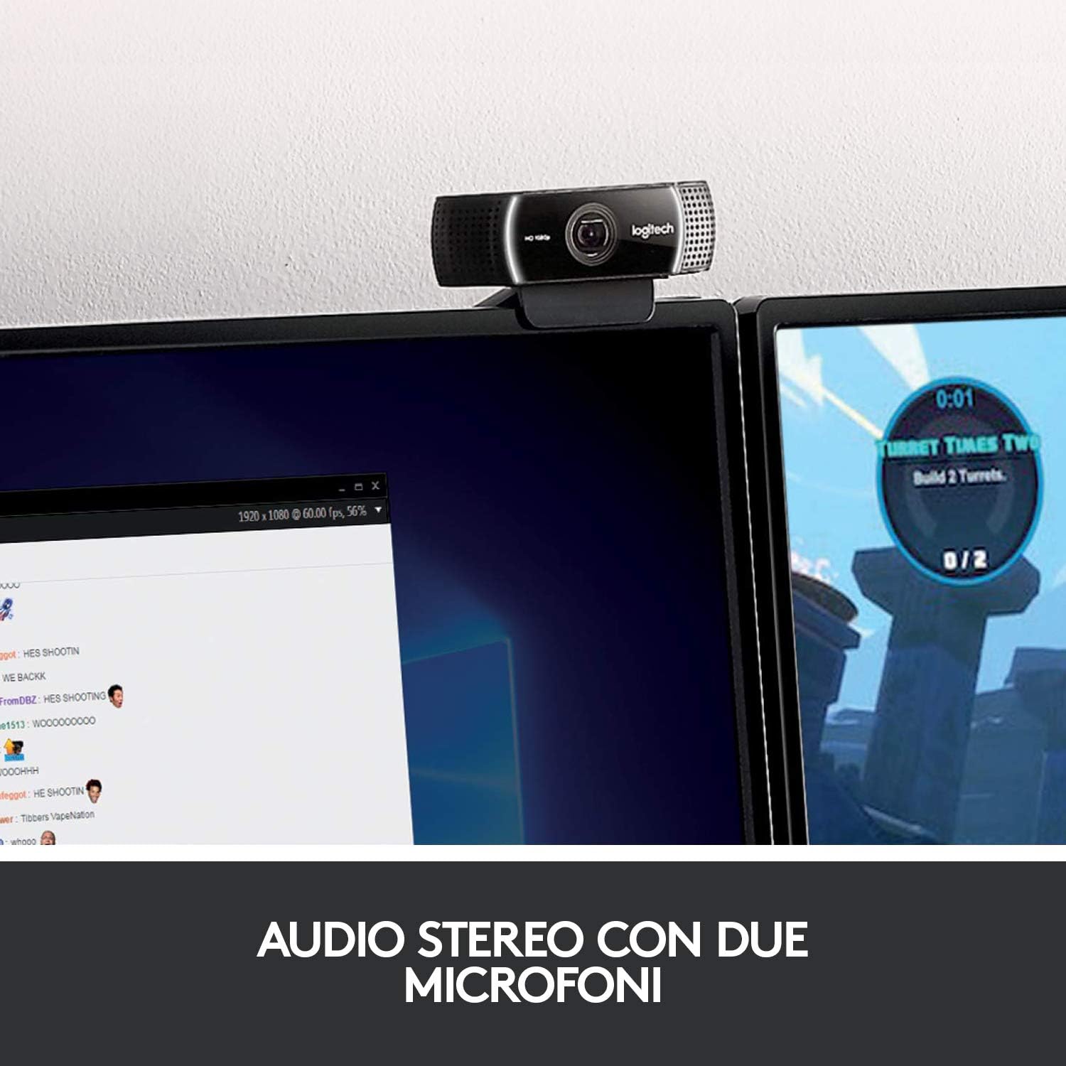 Detalle 2 de Logitech C922 Pro Stream Webcam: streaming Full HD con audio stereo e montaggio flessibile