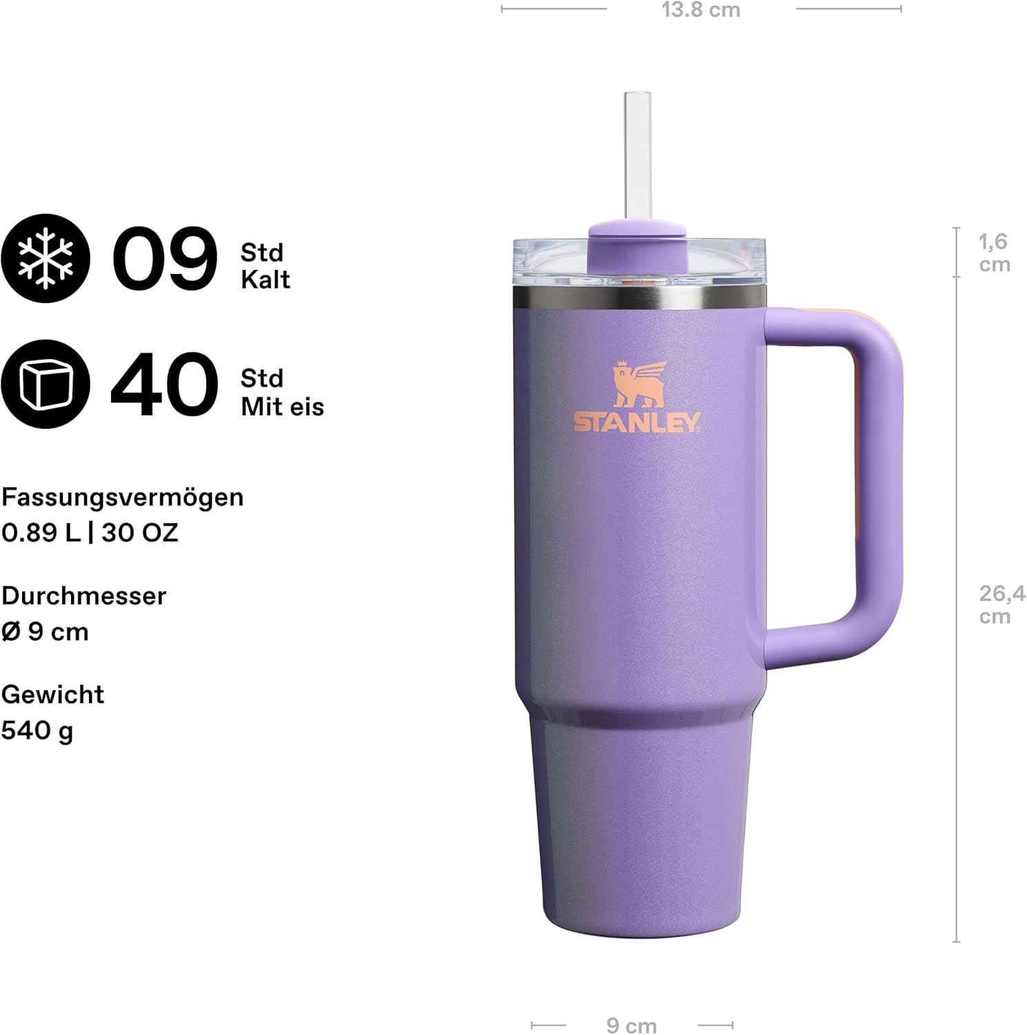 Thumbnail 1 de STANLEY 1913 Quencher H2.O Flowstate Trinkflasche 0,89 L – Edelstahl, BPA-frei, Periwinkle Shimmer