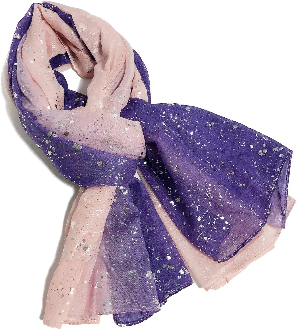 Thumbnail 2 de DAMILY foulard écharpe longue imprimée à paillettes pour femme (80 x 200 cm)