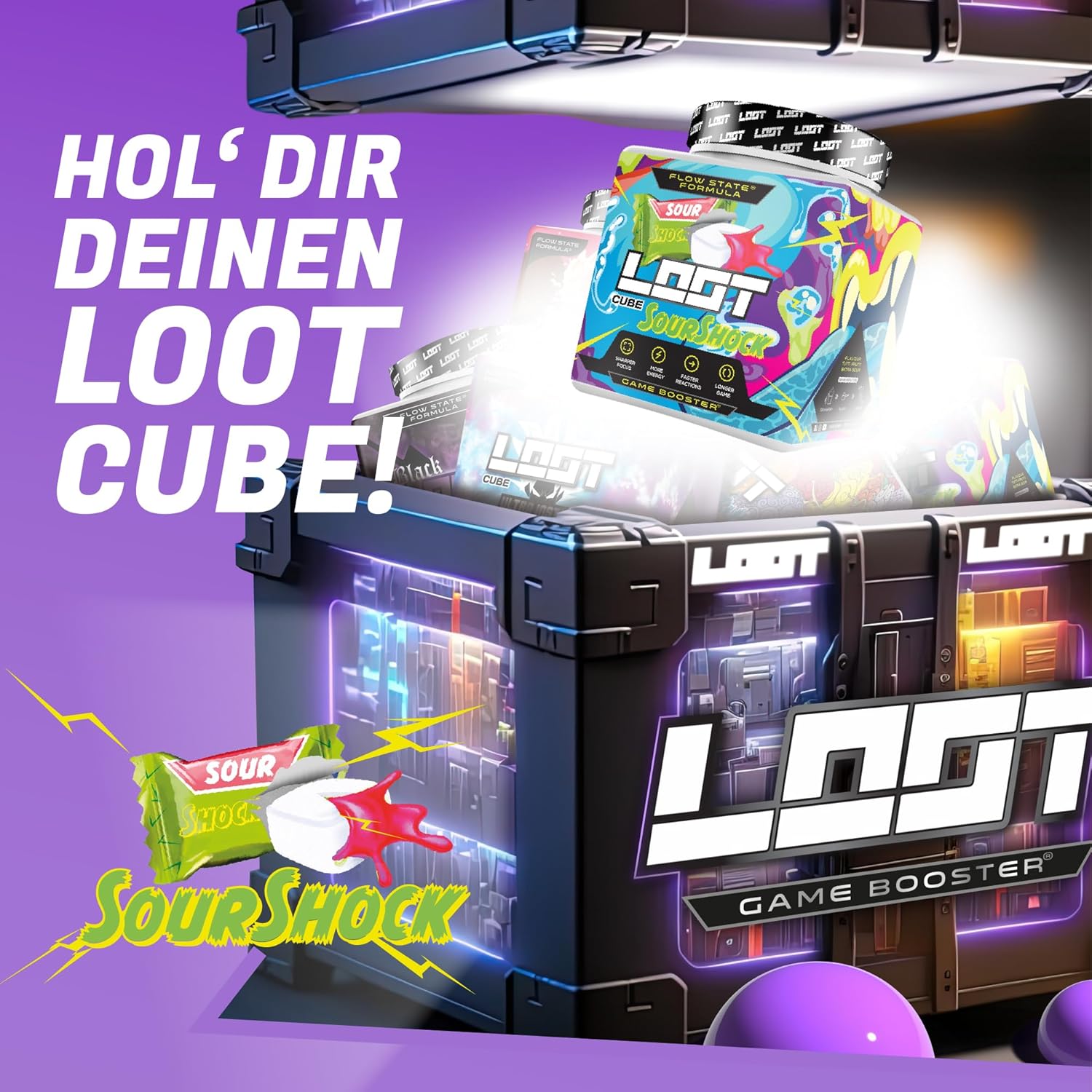 Thumbnail 1 de LOOT® Game Booster – Konzentration & Ausdauer, 50 Portionen (400 g) mit 200 mg Koffein pro Portion