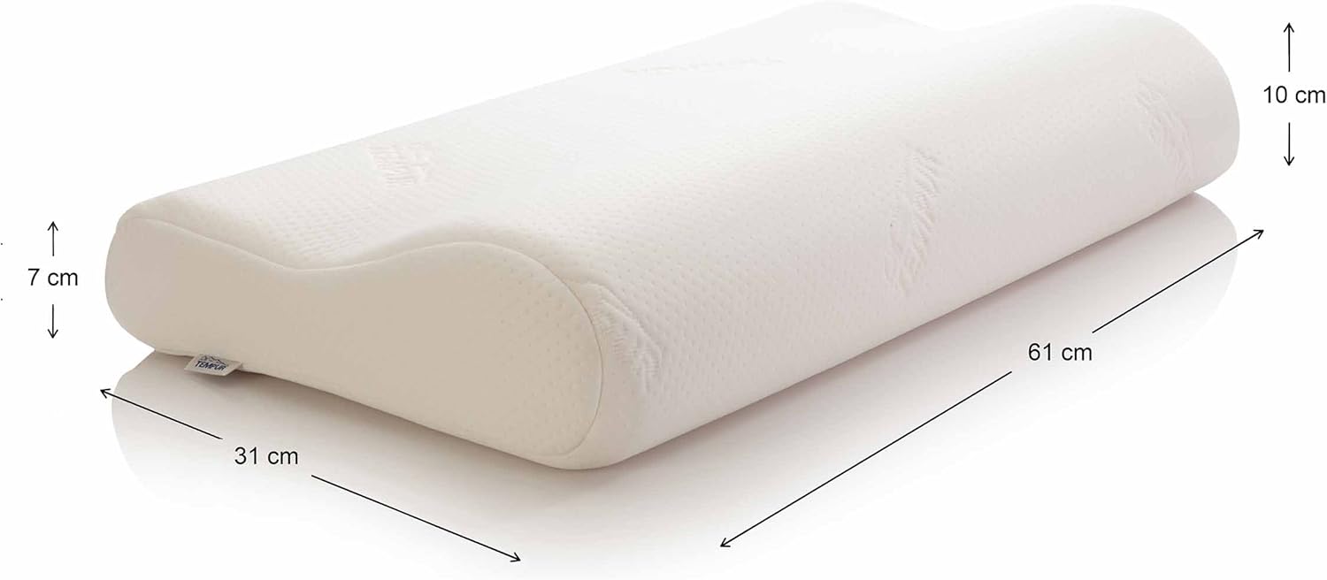 Thumbnail 1 de Tempur Original Pillow – Medium Firmness Ergonomic Memory Foam Neck Support (61 x 31 x 10/7 cm) – Cream