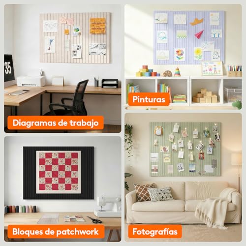 Thumbnail 8 de Lifewit: 6 tablas de fieltro autoadhesivas 30x30 cm para crear una pared de visión modular 90x60 cm