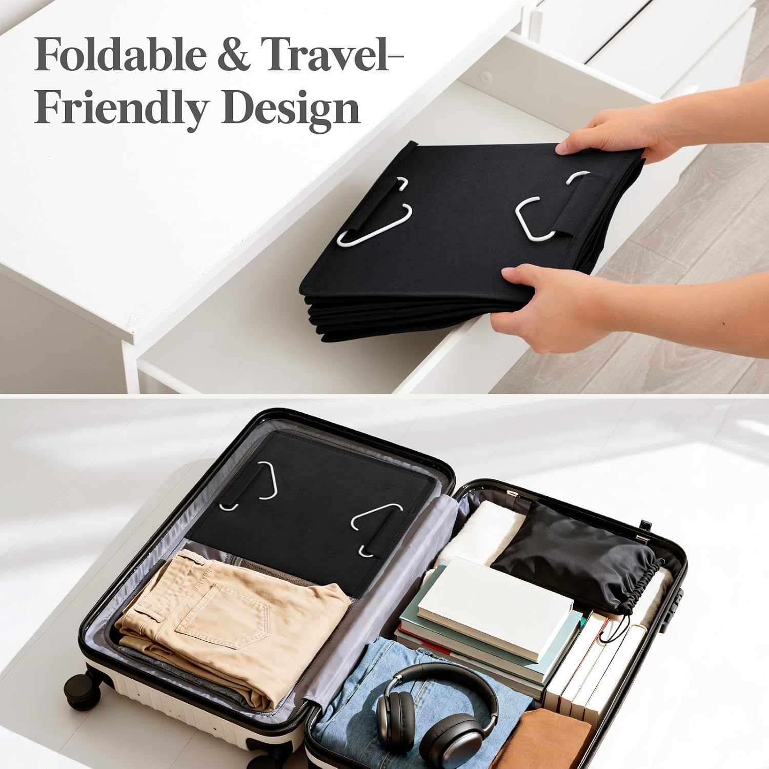 Detalle 1 de Lifewit 25081 Hanging Wardrobe Organiser, Foldable Black Non-woven Storage