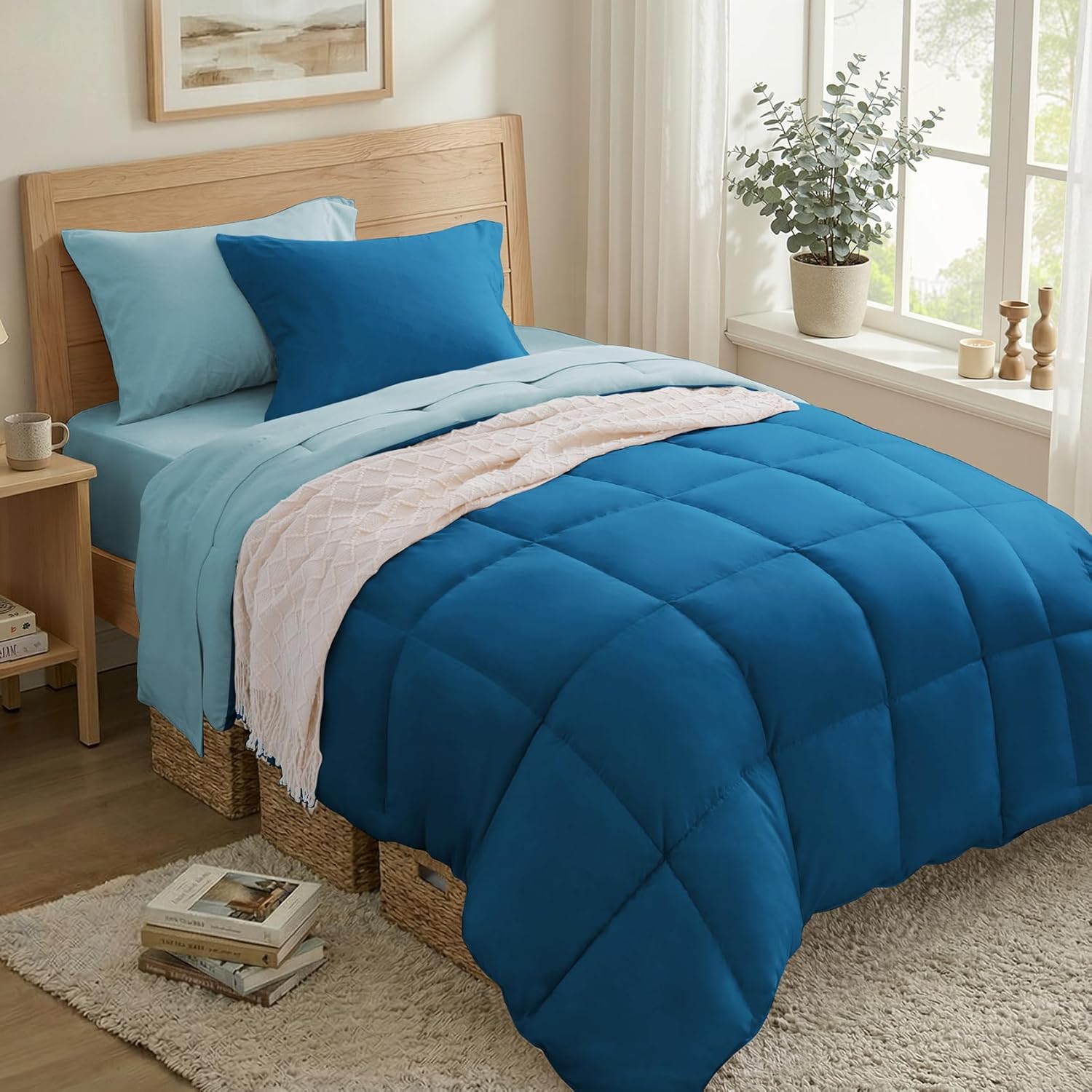 Thumbnail 6 de Anluoer Queen Comforter Set 7 Piece: Reversible, Ultra-Soft, All-Season Bedding