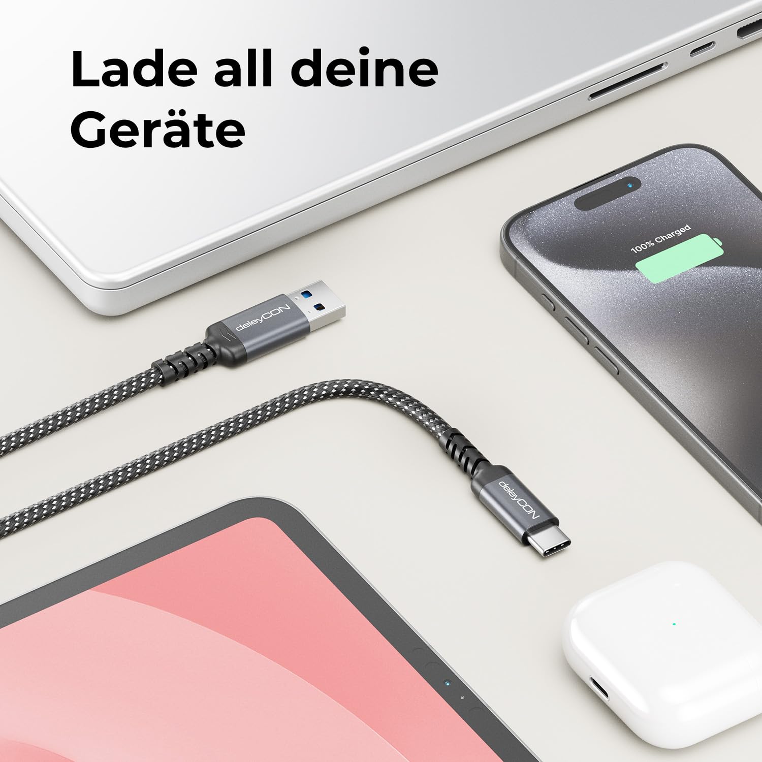 Thumbnail 6 de deleyCON USB-A zu USB-C Kabel 1 m – USB 3.0, 5 Gbit/s, Nitro-Ladung bis 18W