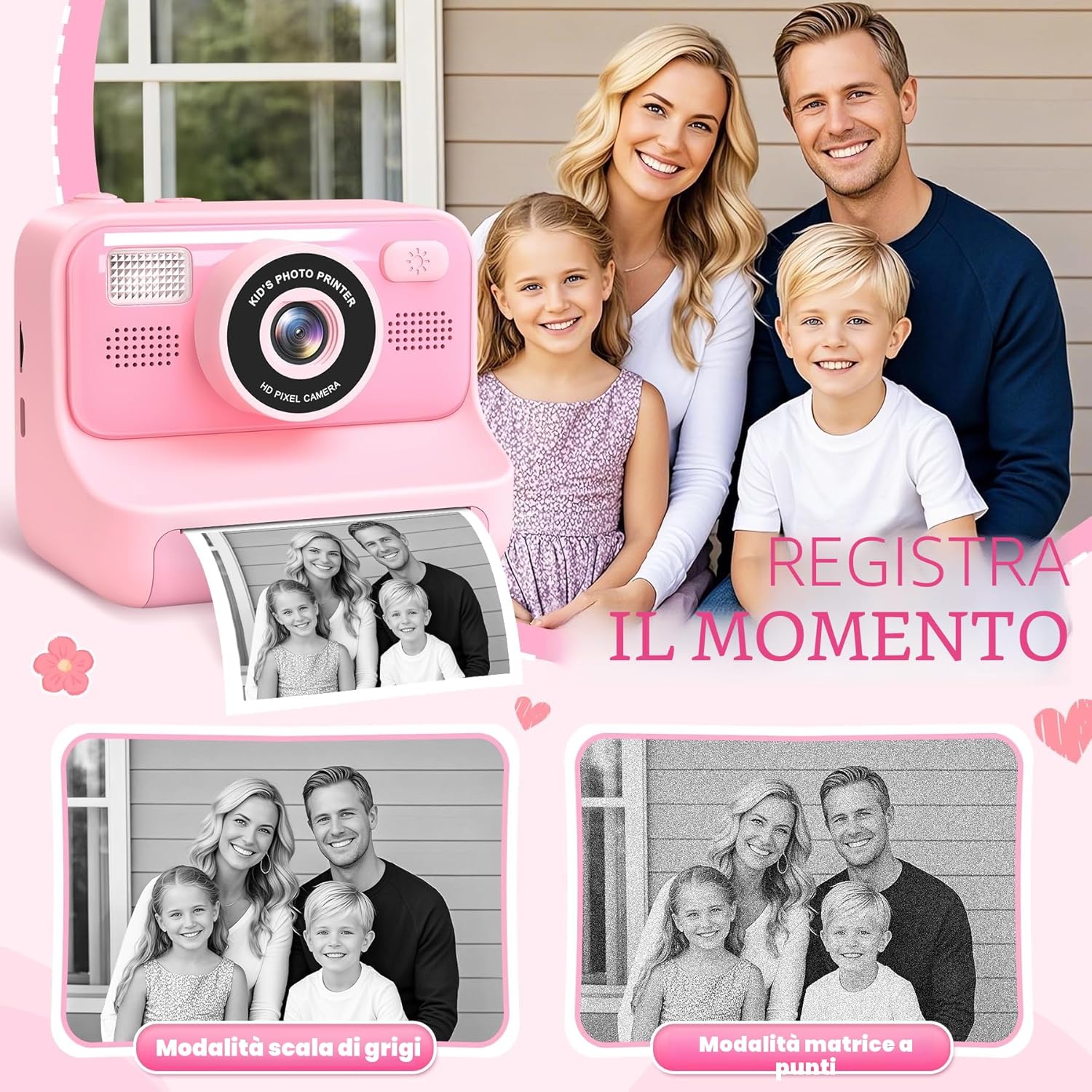 Thumbnail 2 de Subtail Macchina Fotografica Bambini Istantanea 2,4'' – 1080P, Scheda 32GB, Regalo per bambini dai 3 ai 12 anni
