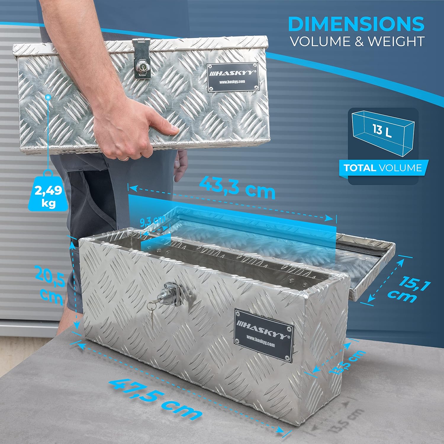 Detalle 2 de HASKYY Truckbox Alubox, cassetta 485 mm