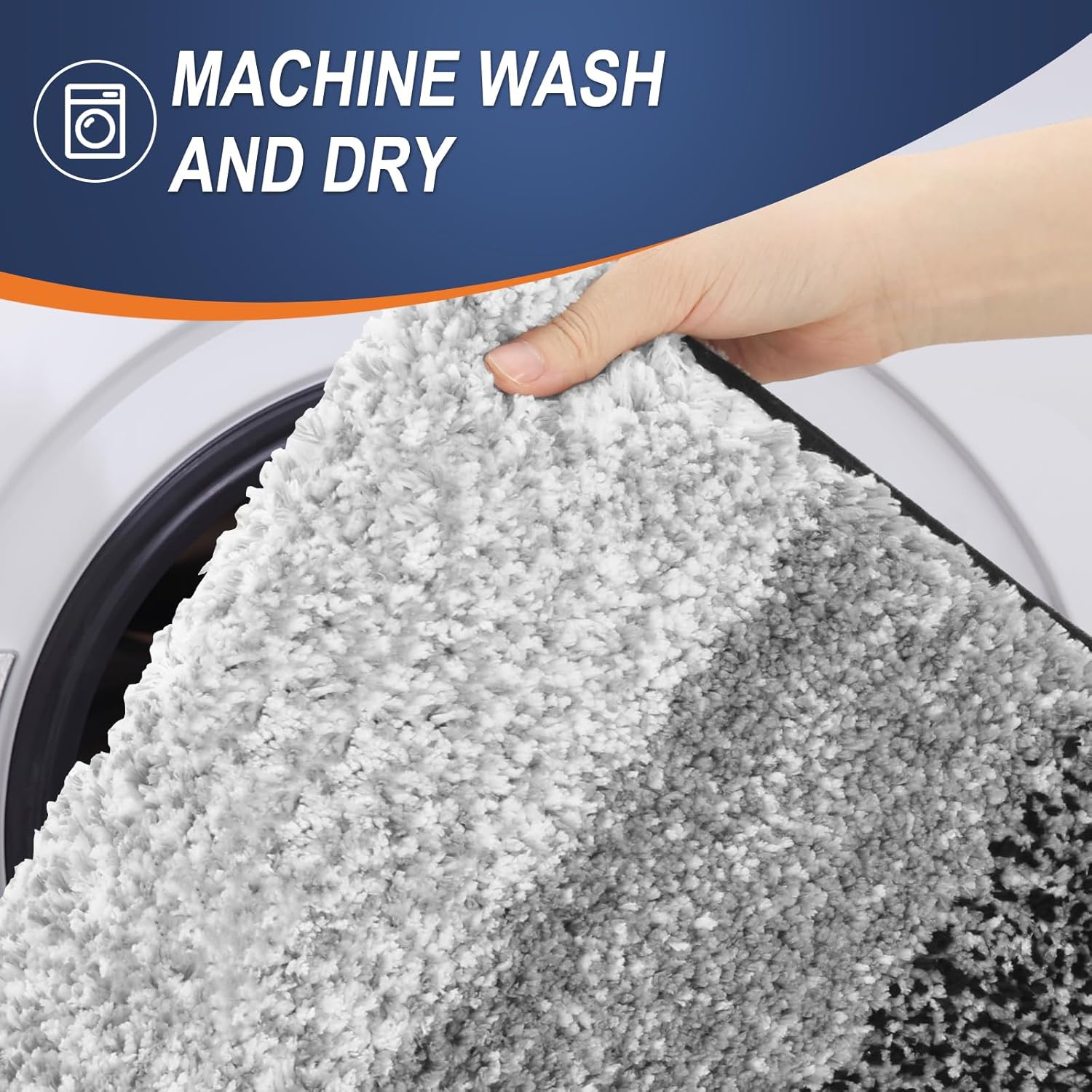 Detalle de OLANLY 47x24 Bath Rug Mat – Ultra-Soft Microfiber, TP Rubber Backing, Quick-Dry, Machine Washable