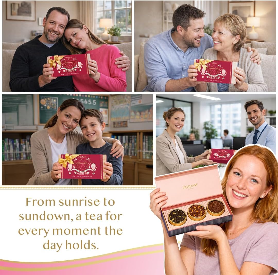 Thumbnail 2 de VAHDAM, BLUSH – Coffret cadeau de thés assortis de qualité supérieure (3 thés en vrac, 90 g)