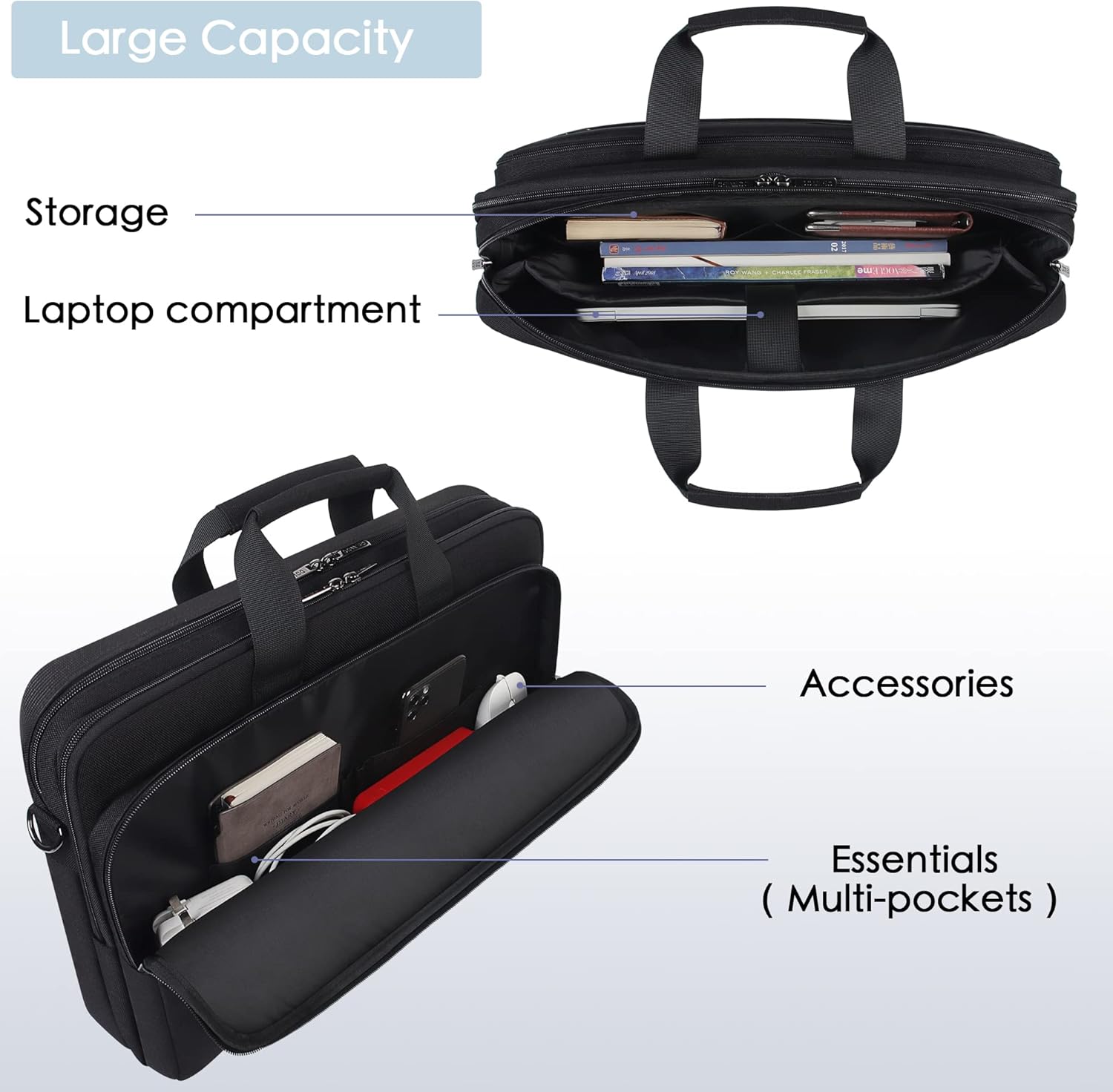 Thumbnail 6 de DOMISO 17.3 Inch Laptop Bag for Business: TSA-Friendly, Waterproof Messenger Briefcase