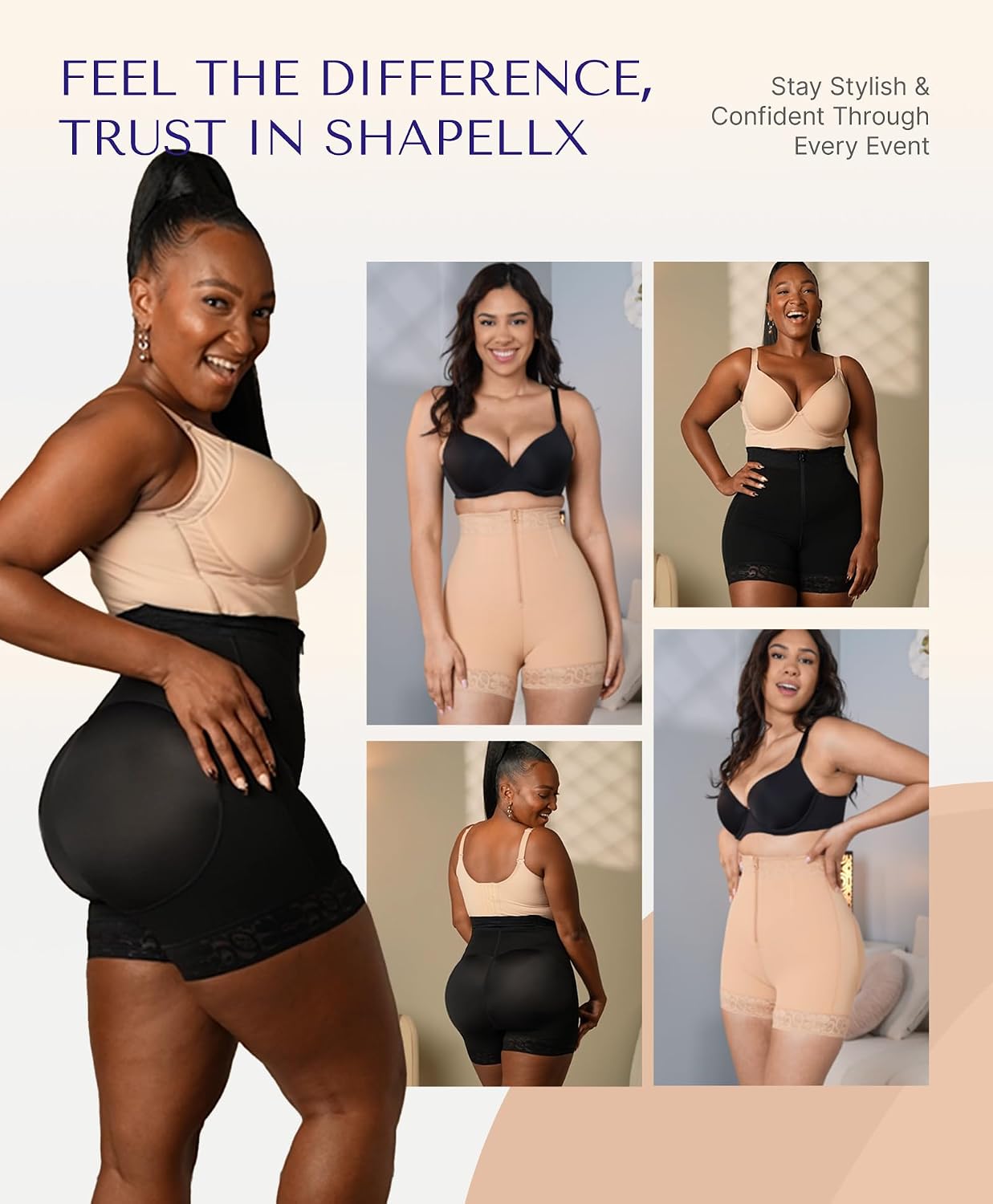 Thumbnail 5 de SHAPELLX Butt Lifter Tummy Control Shorts