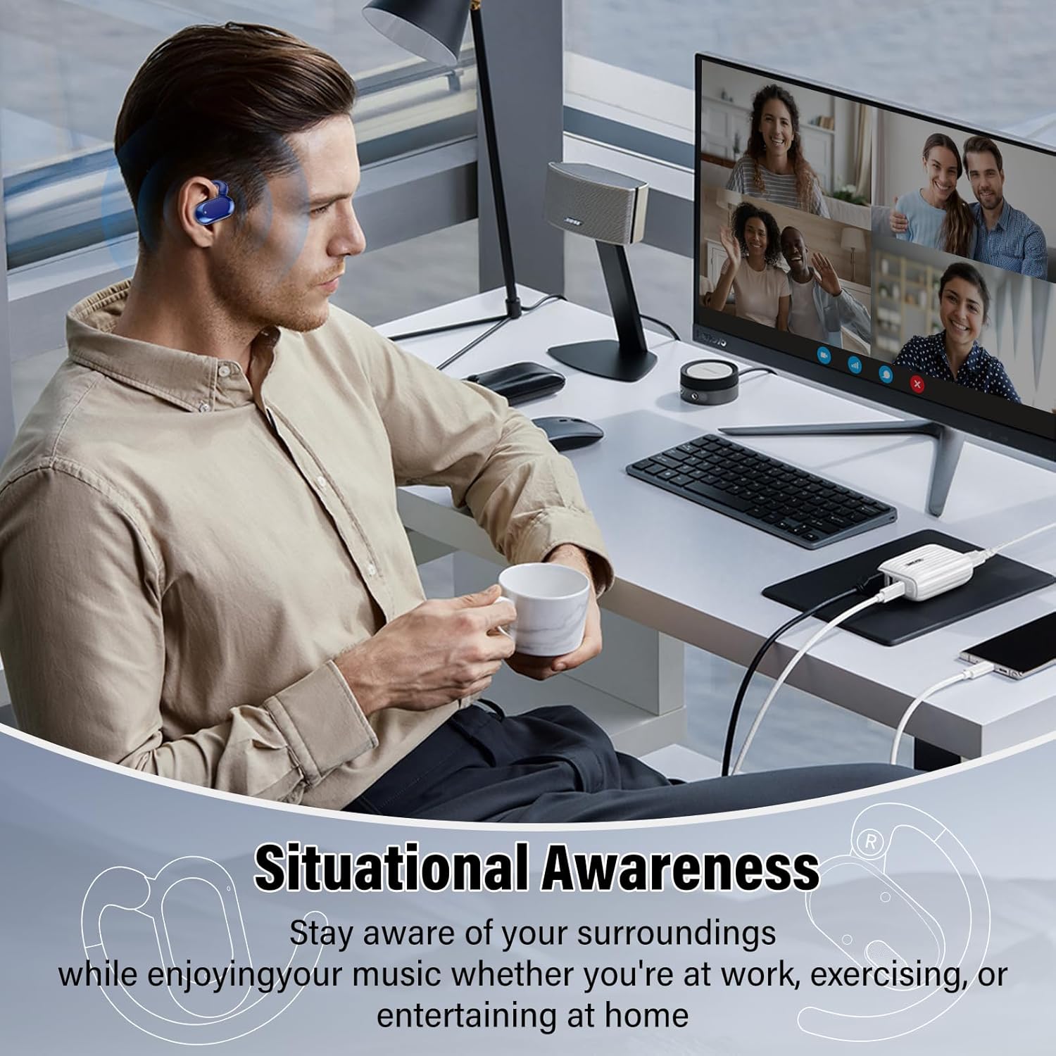 Thumbnail 5 de Open Ear Headphones with Bone Conduction (G219) – IPX7, 36H Playtime, ENC Mics