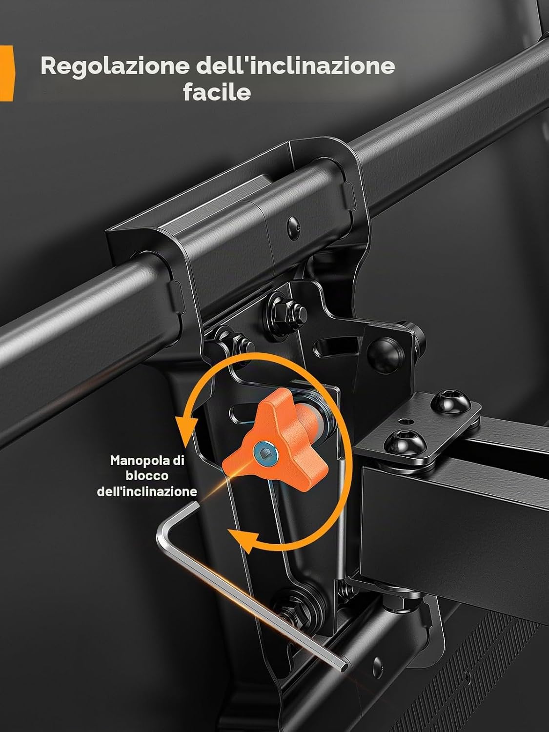 Detalle 2 de Perlegear PGLF8 supporto TV Full-Motion 42–85" fino 60 kg