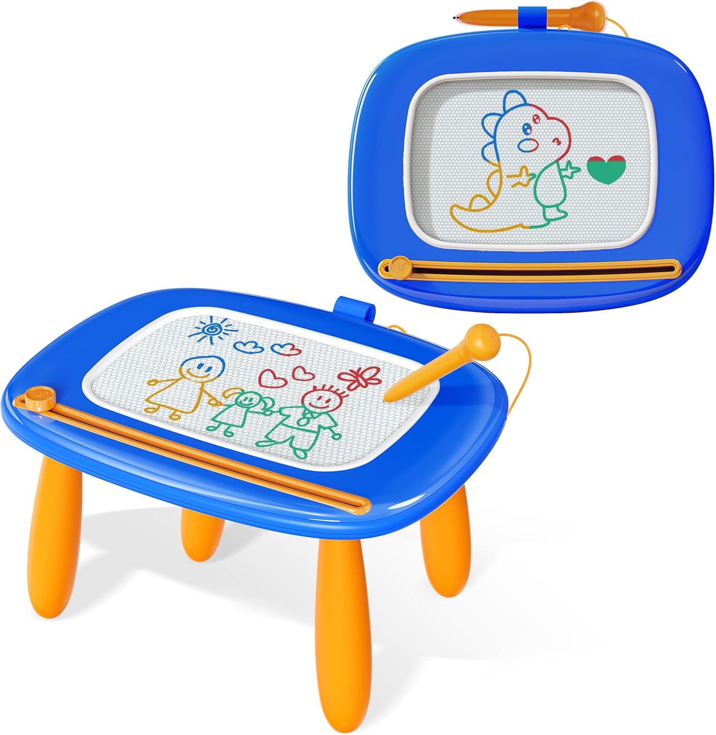 Detalle de Kikidex Magnetische Zaubertafel für Kleinkinder (1–3 Jahre) – Dunkelblau