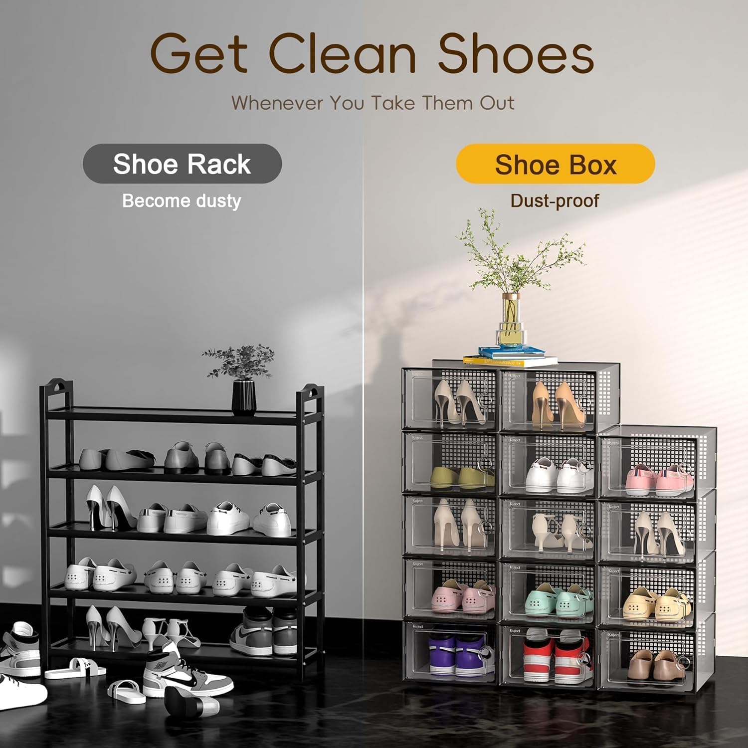 Thumbnail 4 de Kuject X-Large Shoe Storage Boxes 12-pack