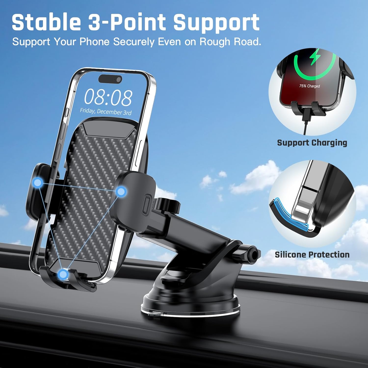 Thumbnail 3 de Vexloria Car Phone Holder universal dashboard mount