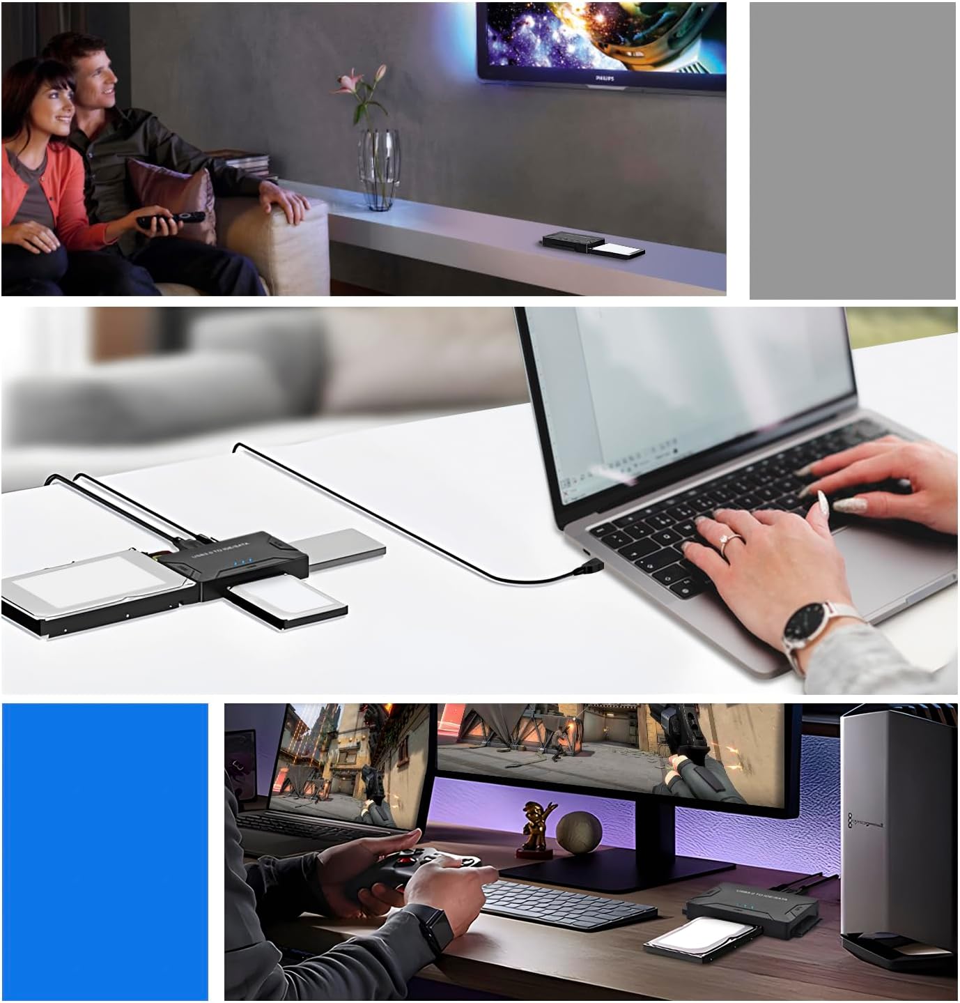 Thumbnail 5 de Amtake USB 3.0 zu IDE/SATA Festplatten Adapter – Vielseitiger Docking-Konverter mit 12V Netzteil