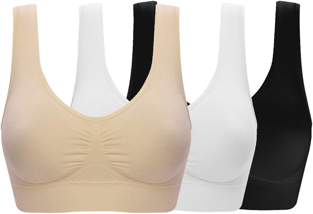Detalle de ohlyah Women’s Seamless Wire-Free Bra with Removable Pads
