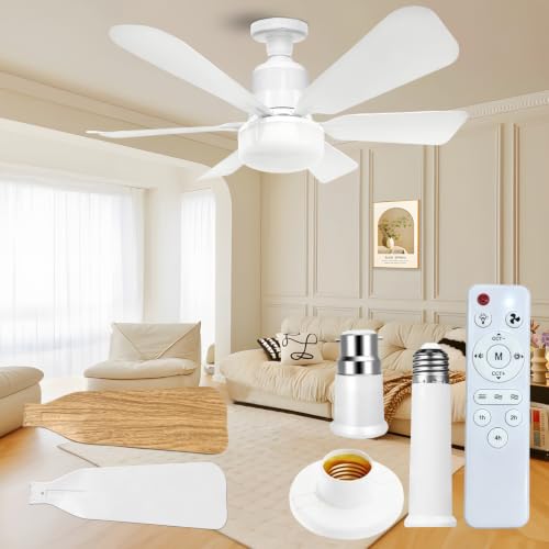 Detalle de FIBRAVE Ceiling Fan with Lights and Remote — 2026 LED 40W, 3 Speeds, 3-Color Light, White
