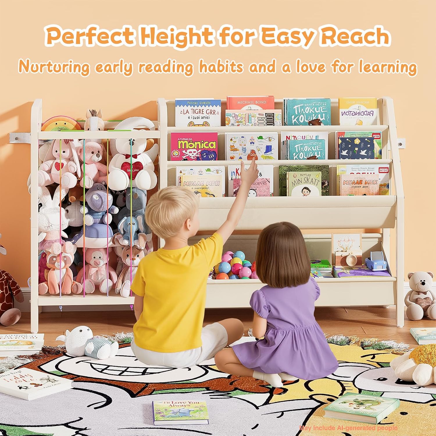 Detalle de CYXPHION Kids Bookshelf with Oxford Cloth
