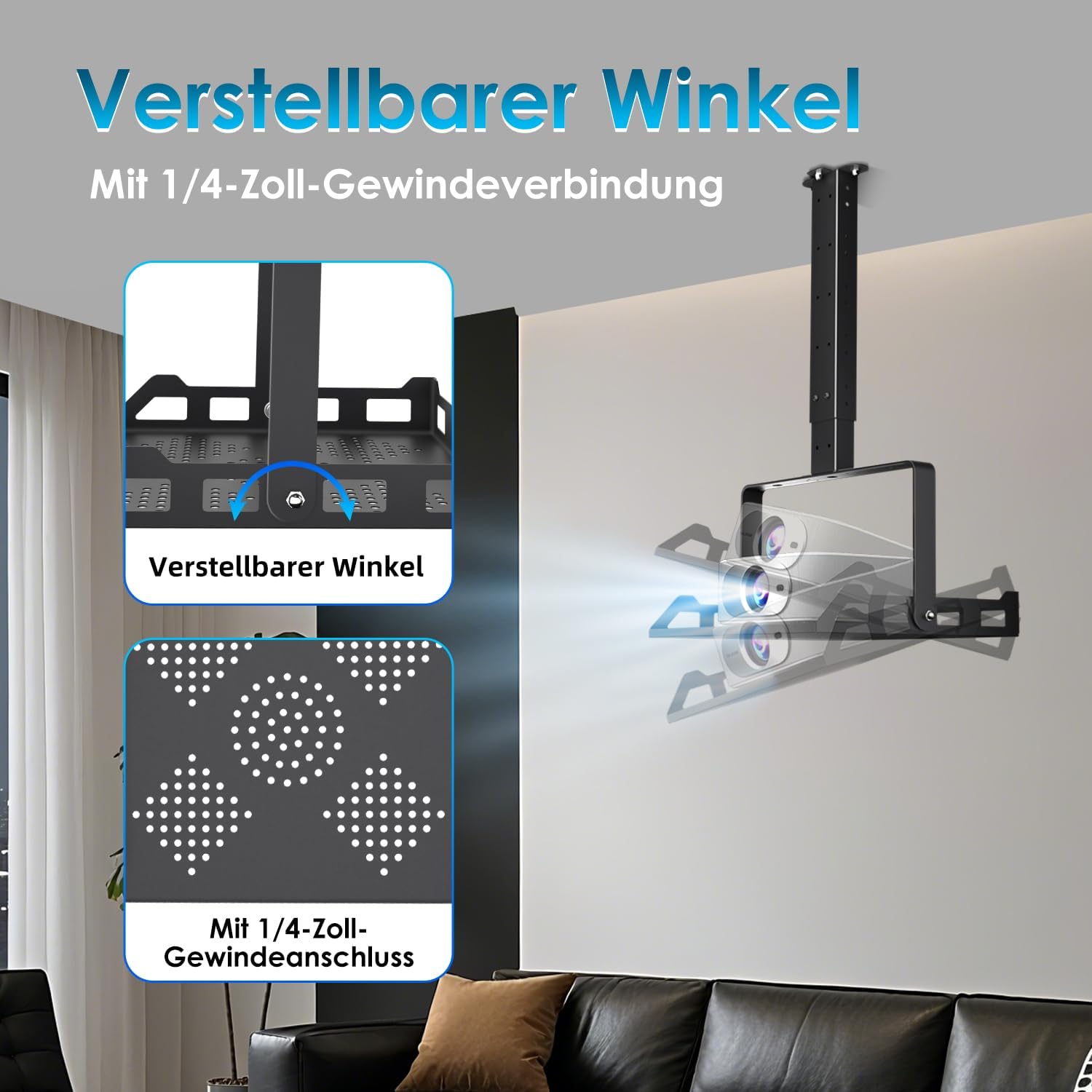 Thumbnail 3 de Salange Beamer Deckenhalterung Höhenverstellbar 10 kg