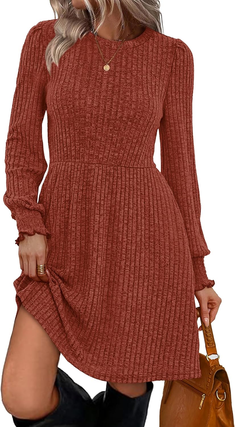 Detalle de Sampeel Women's Sweater Dress, 70% Polyester