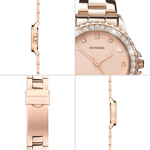 Thumbnail 4 de Sekonda Elizabeth Womens Analogue Watch 33mm Dial Rose Gold Alloy Strap