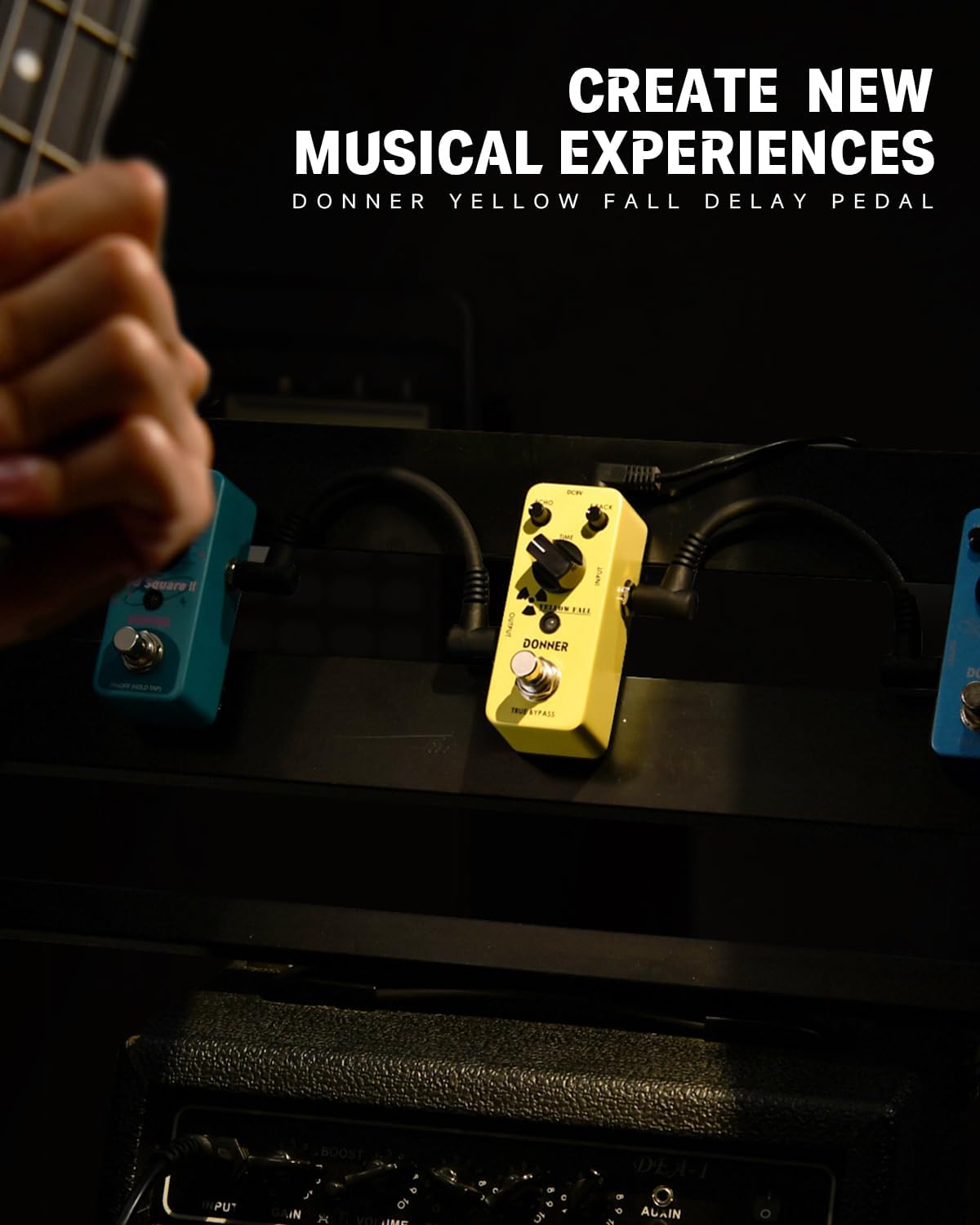Detalle 2 de Donner Yellow Fall Analog Delay Pedal, Compact True Bypass