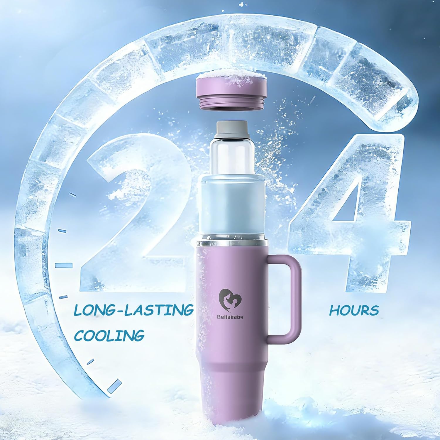 Thumbnail 1 de Bellababy Portable Breast Milk Cooler for Travel (Purple) with 18oz BPA-Free Bottle and 50oz Insulated Tumbler