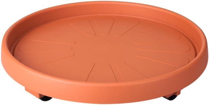 Detalle de Elho Planttaxi Universel 40 – Soucoupe pour intérieur et extérieur, Terre cuite (Ø 38,2 cm × H 6,5 cm)