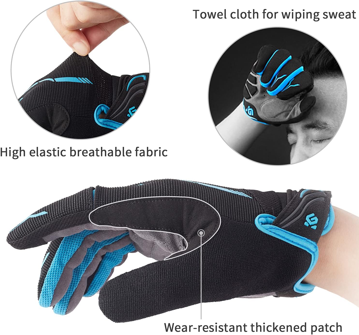 Thumbnail 3 de I Kua Fly Vollfinger Fahrradhandschuhe – Gel-Puffer, Touchscreen-kompatibel, MTB