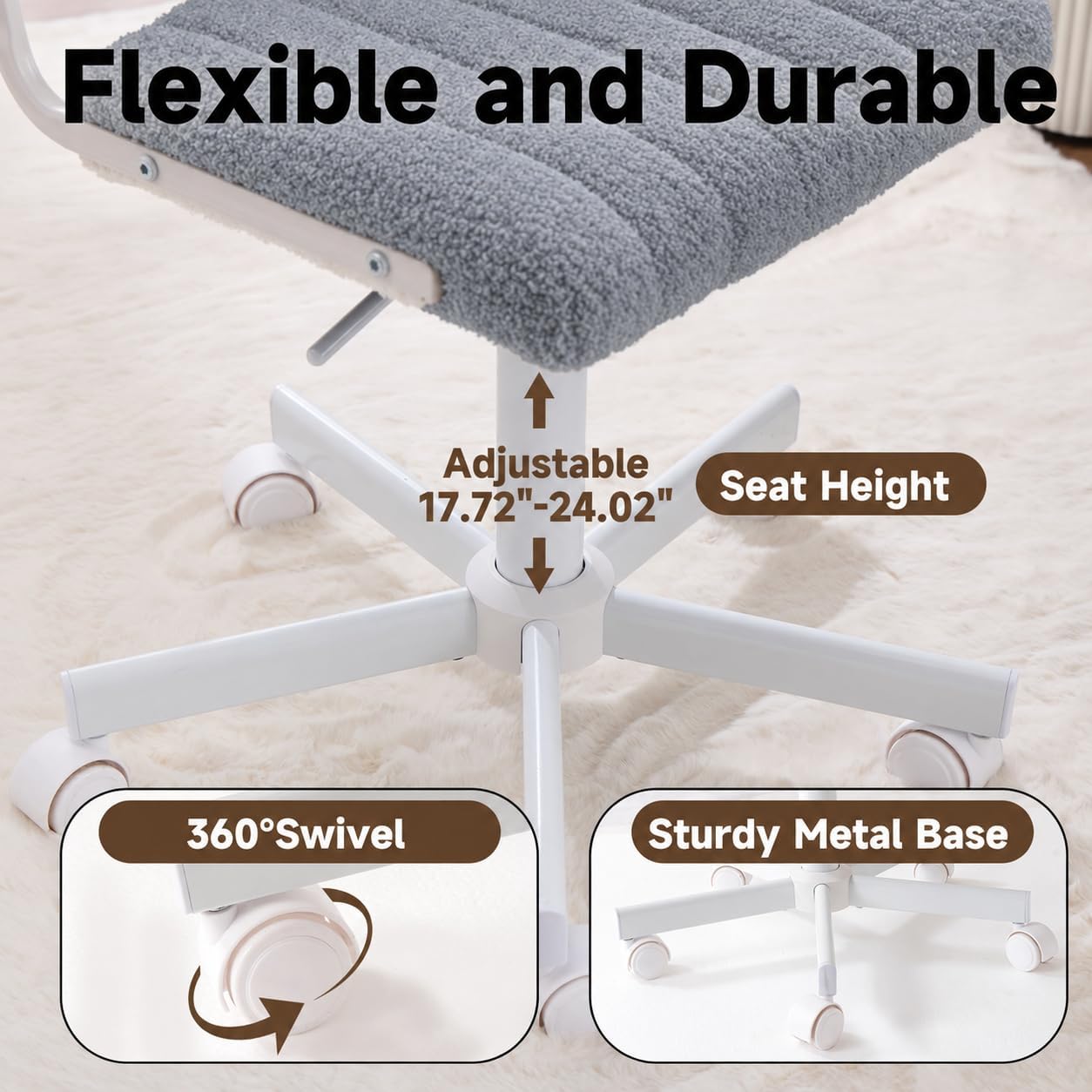 Detalle 2 de Manyday Office Chair, Teddy Fabric