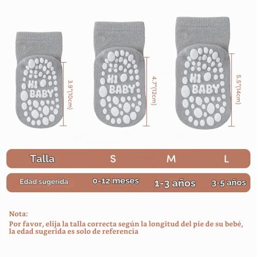Detalle 2 de SockWaddles calcetines antideslizantes para bebé, 5 pares de algodón, panda, 0-12 meses