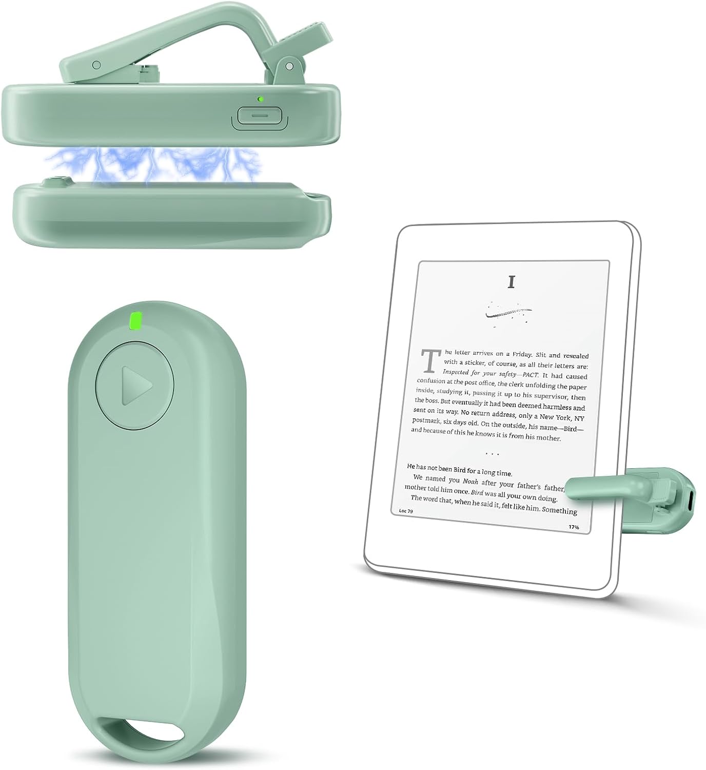 Detalle de CoBak B0FCM2X5MH Remote Page Turner with RF Control and Rechargeable Clip