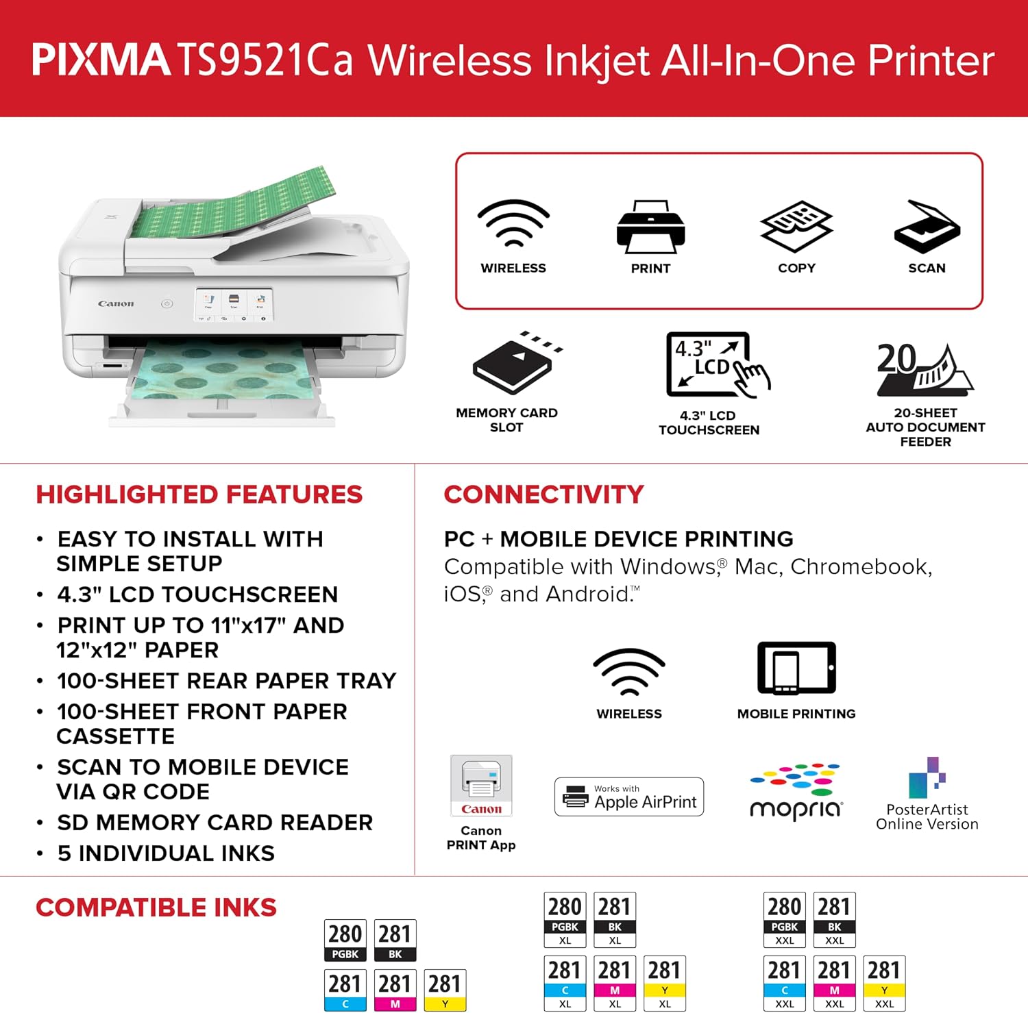Thumbnail 6 de Canon all-in-one inkjet printer TS9521Ca