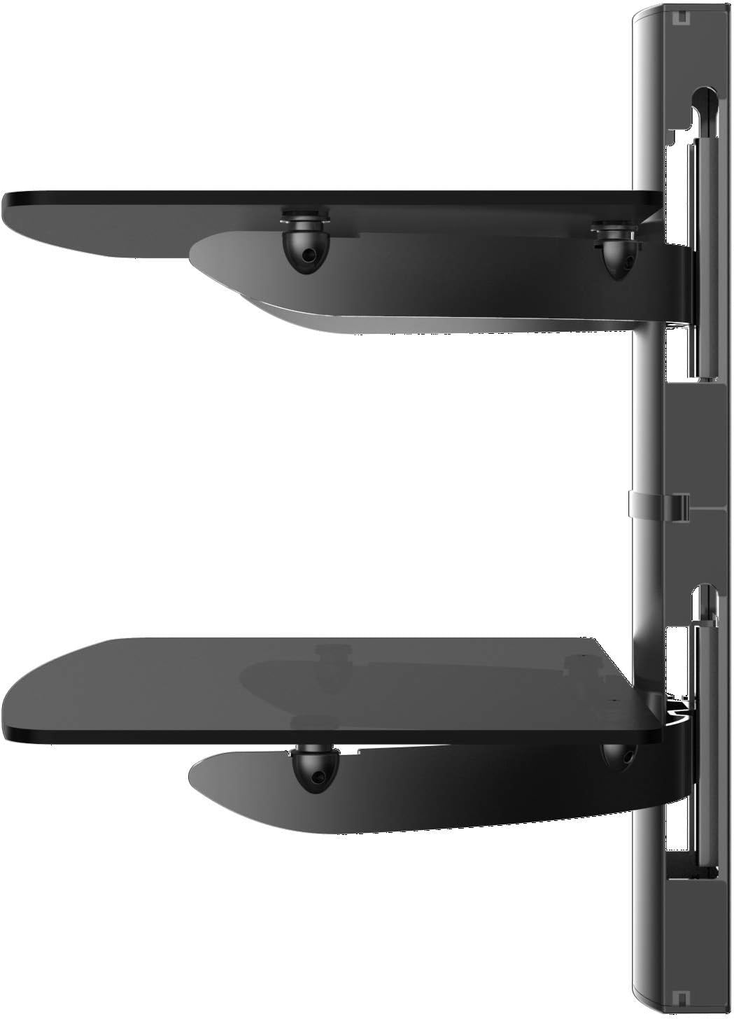 Thumbnail 2 de TTAP 2x Floating Black Glass Shelves Mount Bracket