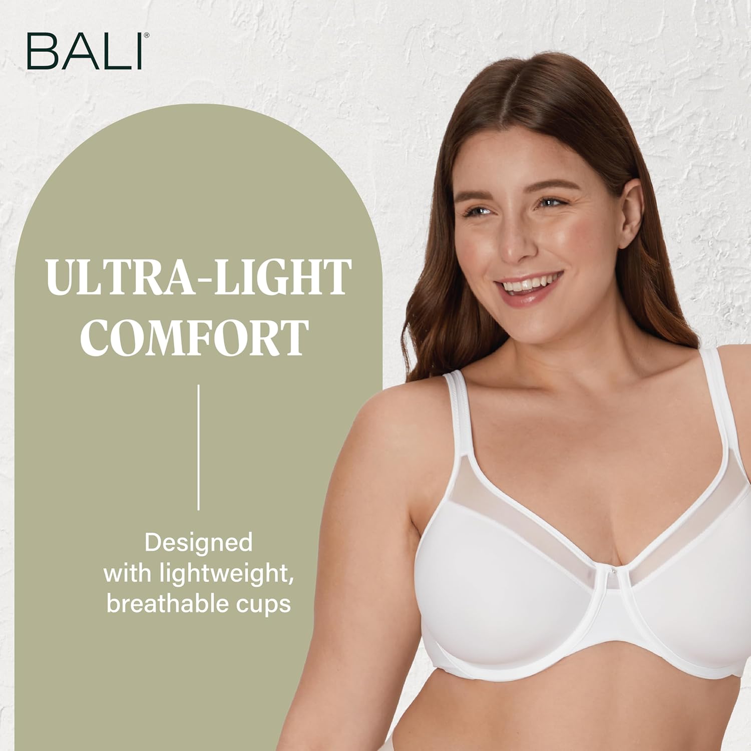 Detalle 2 de Bali Women’s Seamless Underwire T-Shirt Bra (Ultra Light) with Convertible Straps