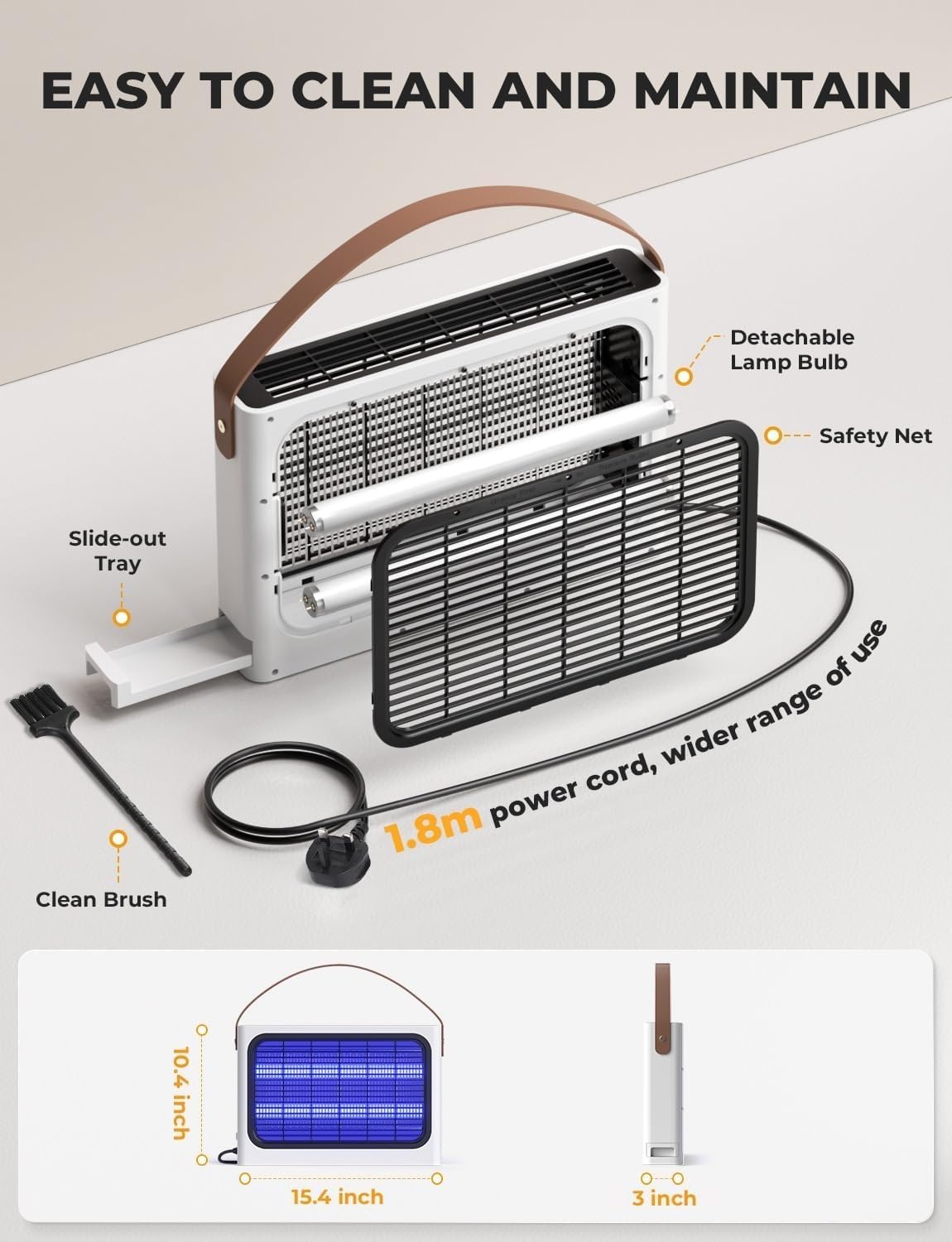 Detalle de YISSVIC 20W Fly Zapper: Indoor UV Bug Trap with Extra Bulbs