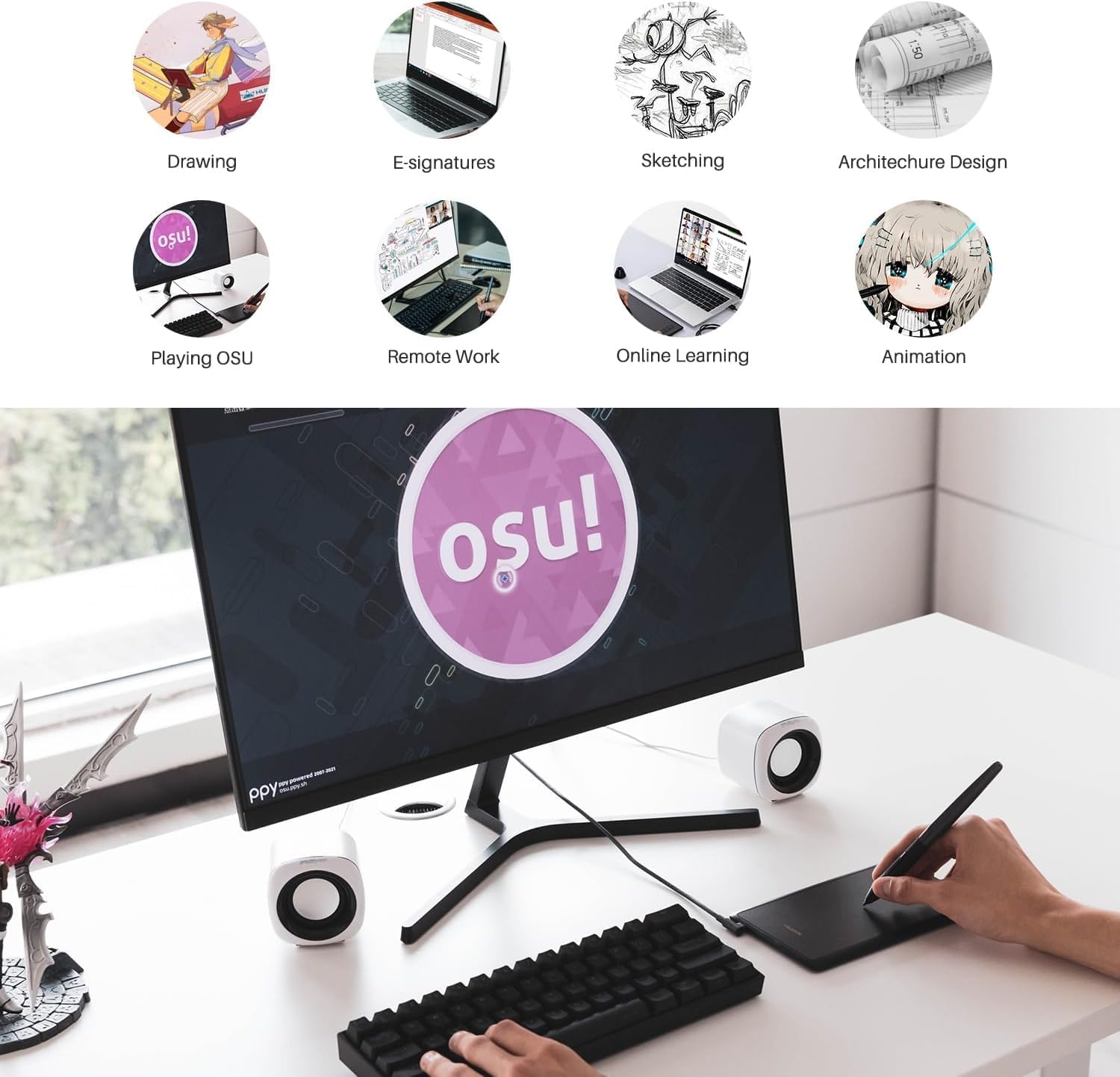 Thumbnail 4 de HUION H420X OSU Drawing Tablet (battery-free stylus, 8192 pressure levels)