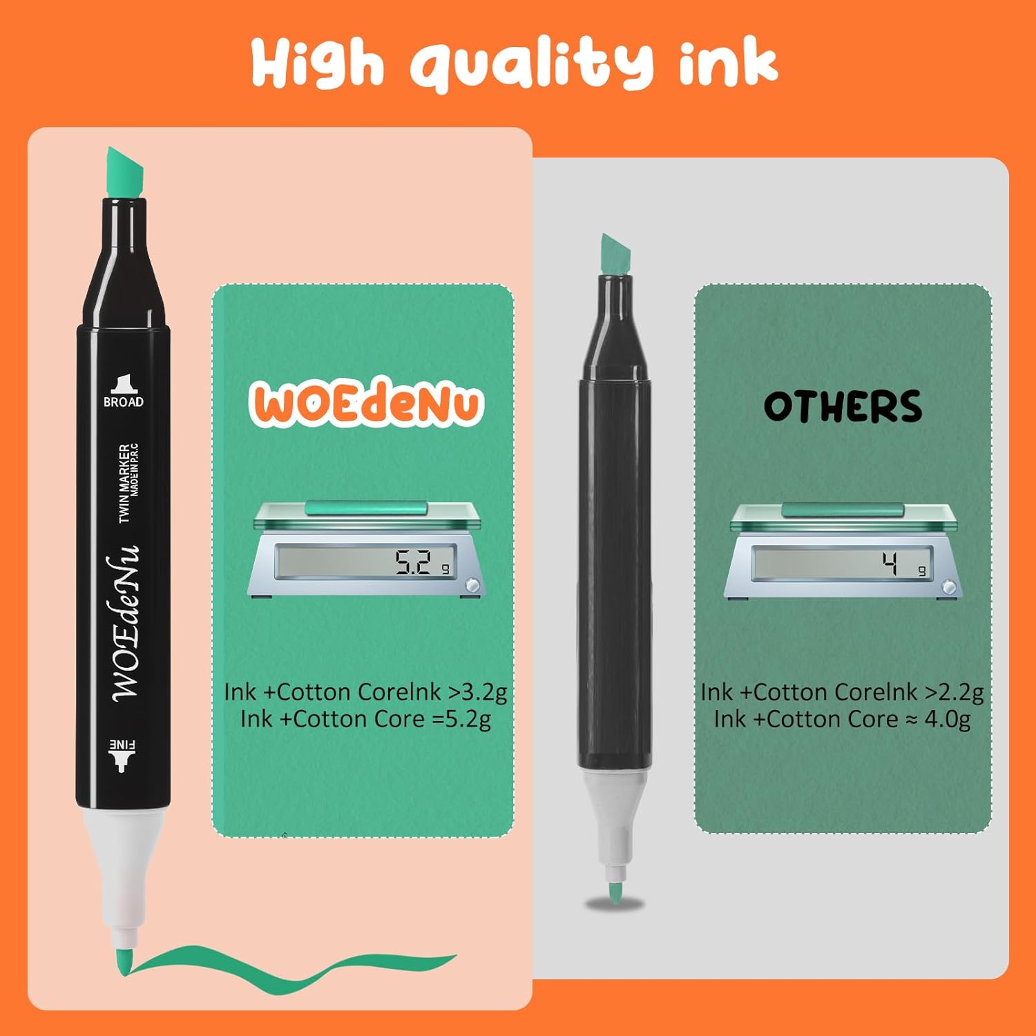Thumbnail 2 de WOEDENU 168 Coloured Marker Set with Dual Tips, Carry Case & Storage Base