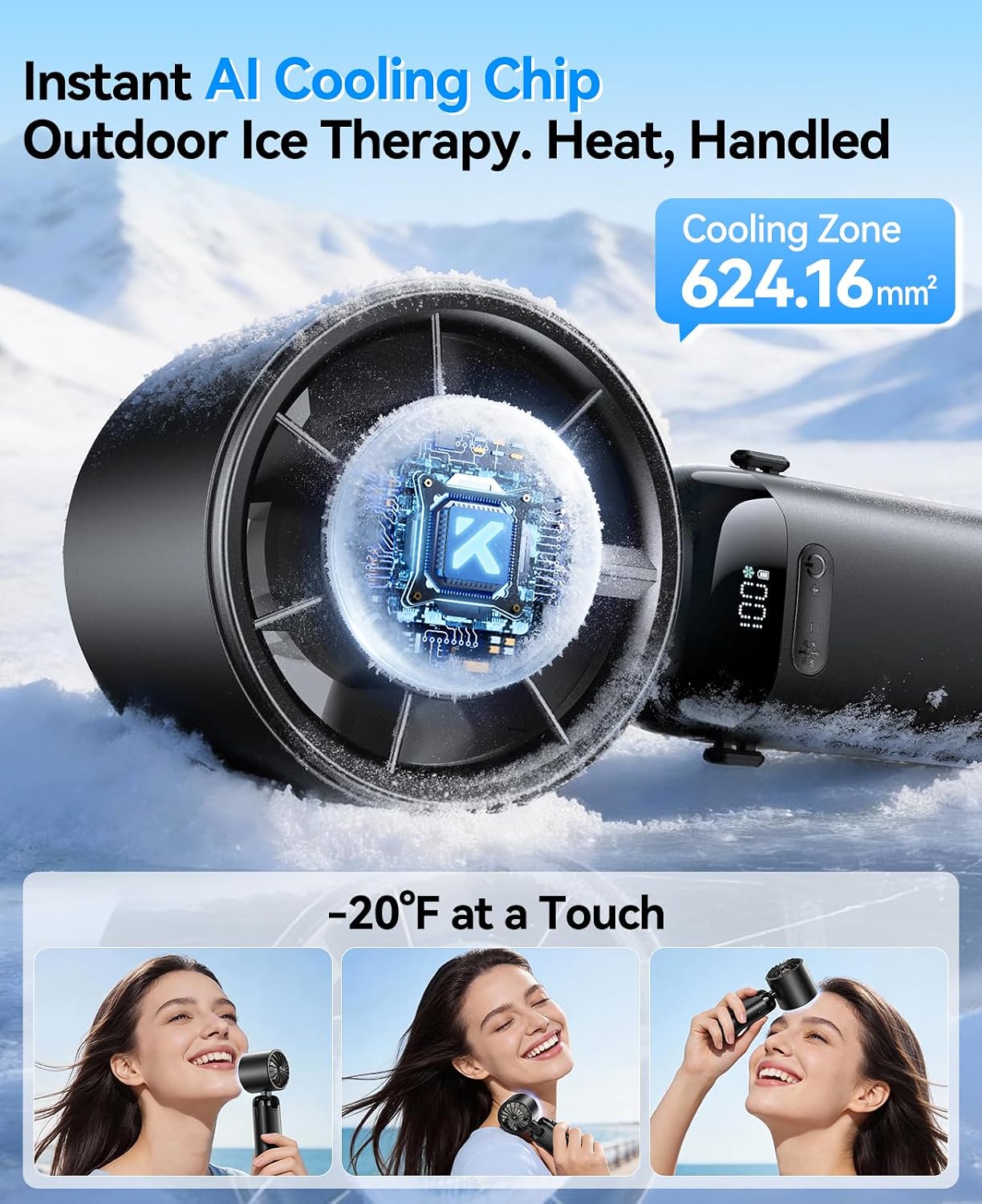 Thumbnail 2 de KIMMOO Handheld Portable Turbo Fan with Ice Cooler