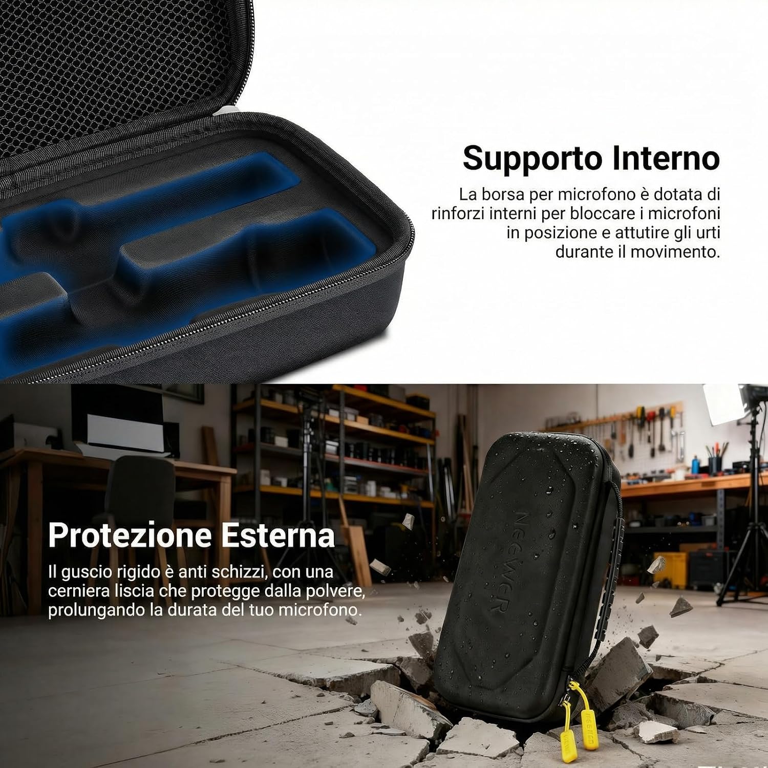 Detalle 2 de NEEWER Custodia rigida per microfono wireless PD033 per doppio sistema (JBL PartyBox)