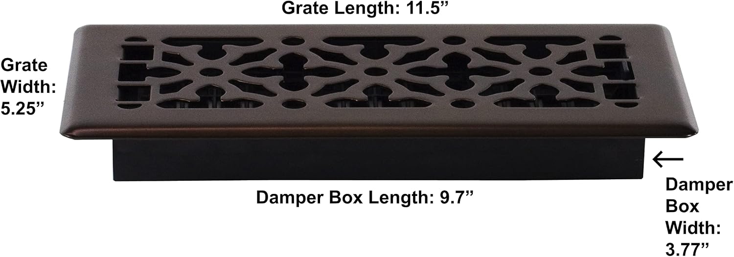Detalle de Decor Grates AGH410-RB-8 gotycka kratka podłogowa 10 × 25 cm, brąz, 8 szt.