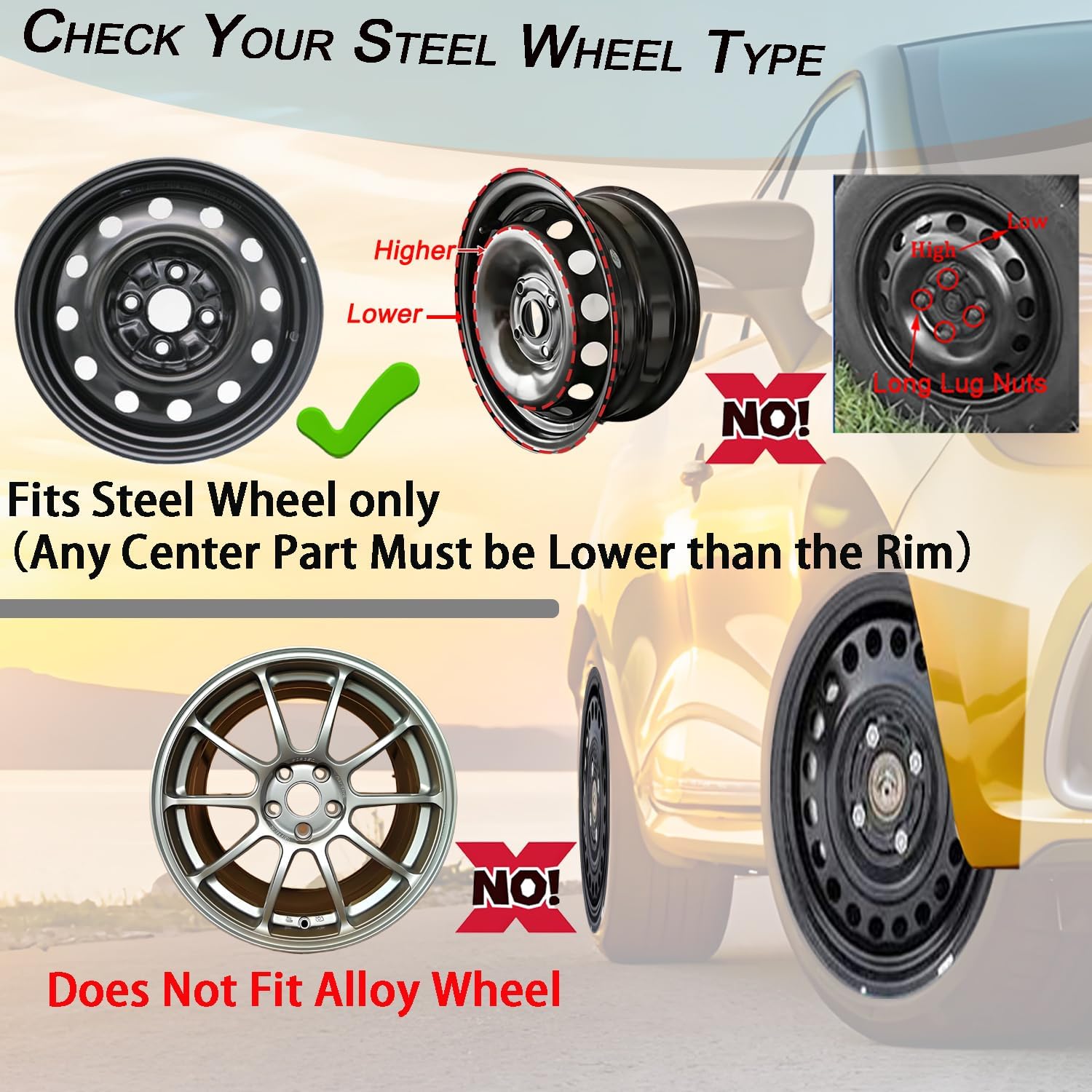 Thumbnail 1 de Hubcap Wheel Covers Replacement R16 16-Inch Universal Fit - 4 Pack