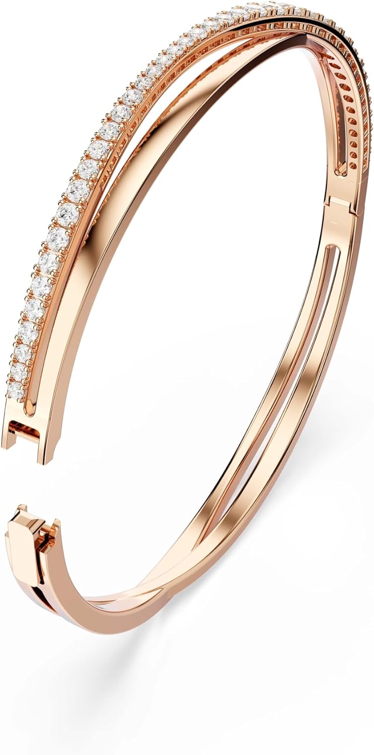 Detalle de Swarovski Pulsera Twist, Baño oro rosa 💍