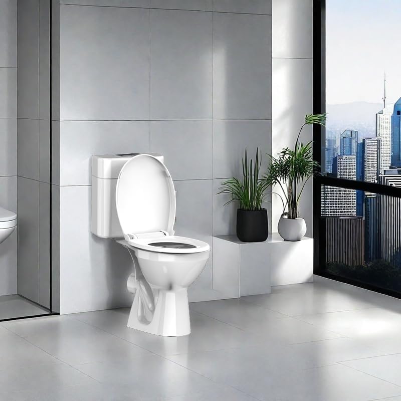 Detalle 2 de Meydrdou CCP005 Round Toilet Seat, 16.5-Inch Soft-Close PP Plastic, White