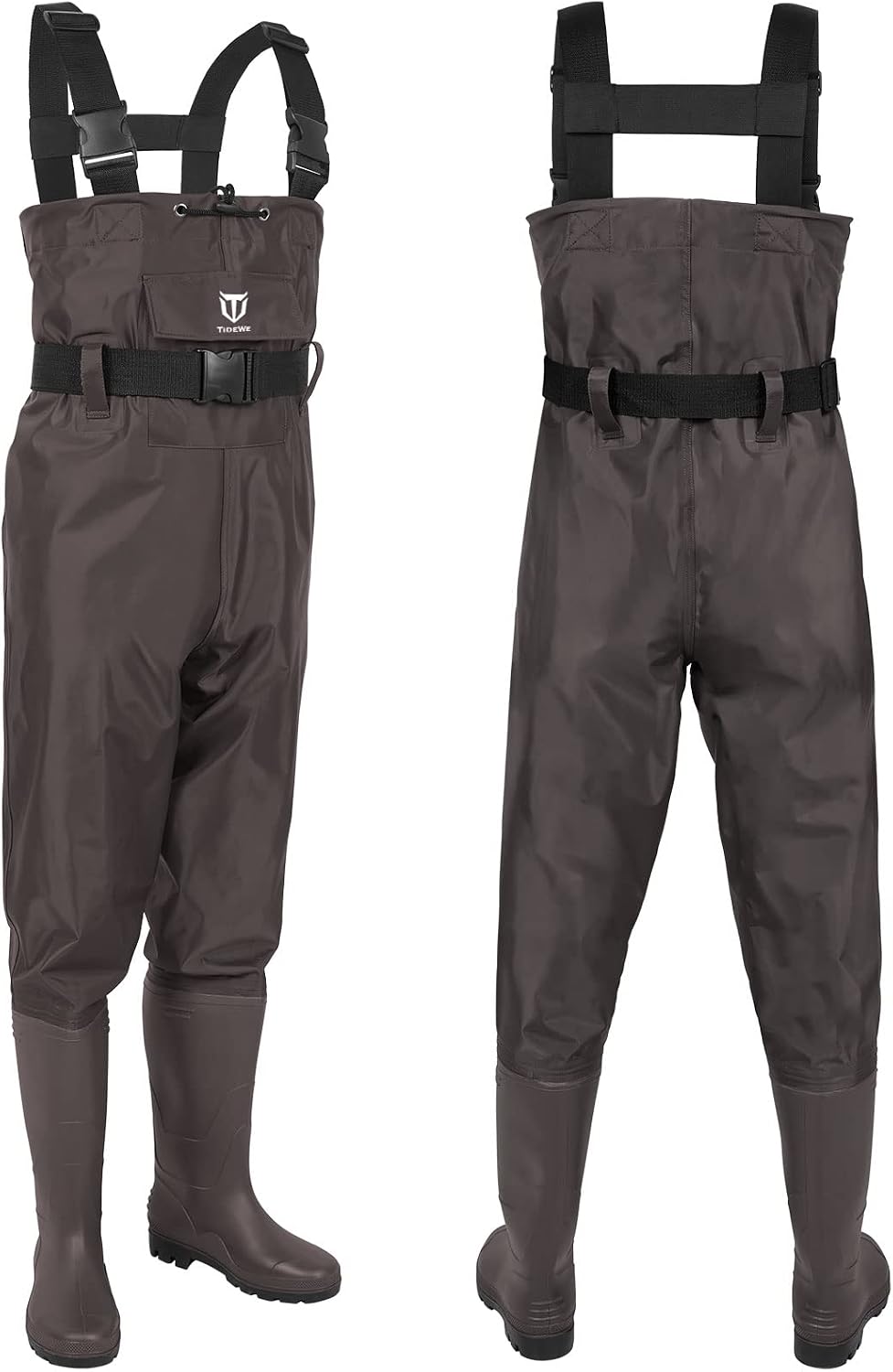 Detalle de TIDEWE Bootfoot Chest Wader: Lightweight 2-Ply Nylon/PVC Waterproof for Fishing and Hunting
